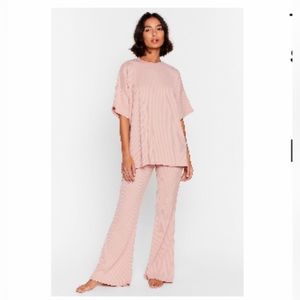 Nasty gal Over sized tee and bell bottom pants